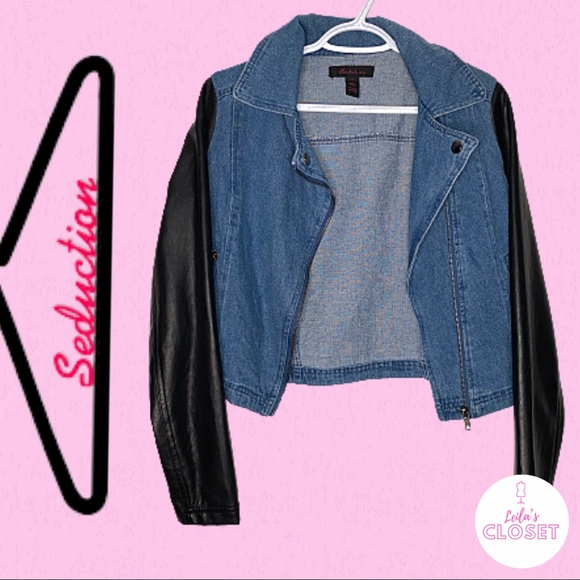 Seductions Black and Jean Jacket. - Picture 1 of 6